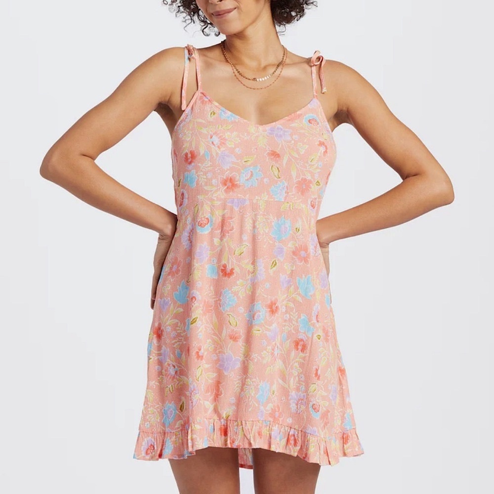 Billabong Strappy Floral Mini Dress